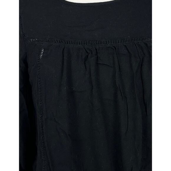 Old Navy Womens Black Small 3/4 Sleeve Top 100% Rayon Keyhole Back - Picture 2 of 8